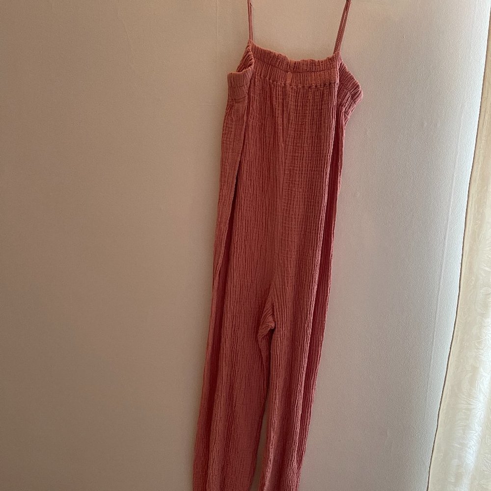Zara pink crinkle jumpsuit
